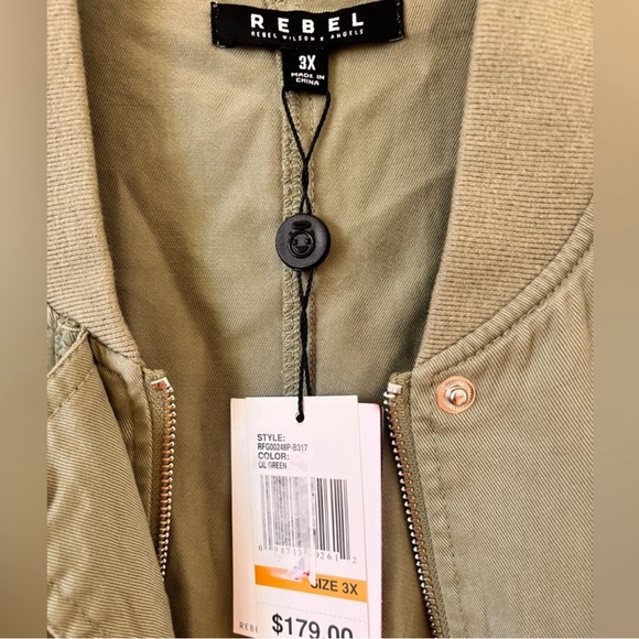 NWTS🍒REBEL WILSON X ANGELS ANORAK BOMBER JACKET 🍃SIZE 3X - Picture 6 of 7